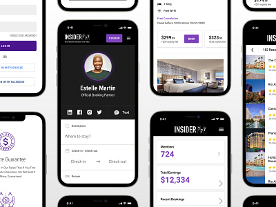 Insider777 Mobile User Interface booking hospitality hotel booking invite only las vegas member only mobile mobile ui ui ux