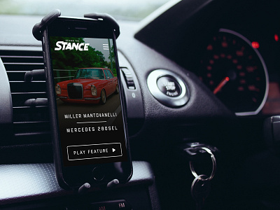 Behind the Stance Mobile site automotive cars film ios iphone mercades mockup stance video