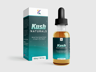 Kush Natural CBD tincture and packaging design.
