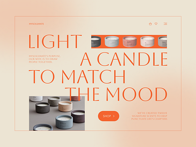 Online candle store design ecommerce homepage https:dribbble.comtagstypography online store shop ui web website