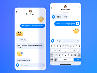 Text and Voice Chat design interface ui