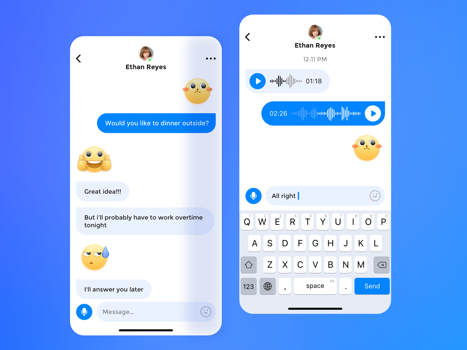 Text and Voice Chat by Boto on Dribbble