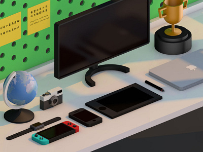 3D Desk c4d design