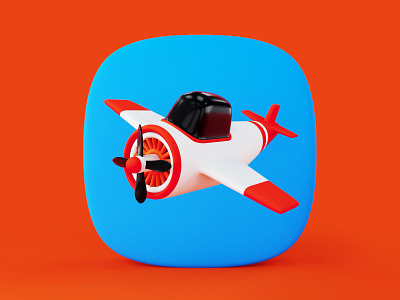 3D Airplane Icon