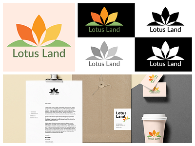 Lotus Land Logo adobe art behance branding creative flat illustration illustrator logo minimal