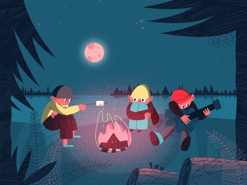 The 3 Campers Night illustrator