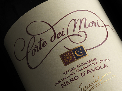 Corte Dei Mori Nero d'Avola bolyar bolyar ornate corte dei mori fontamker label design labelmaker lettering minini vinatge wine