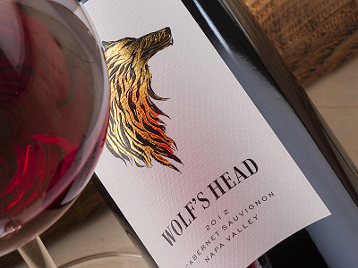 Wolf’s Head wine label design california wine jordan jelev label with wolf napa valley wine the labelmaker wolfs head wine