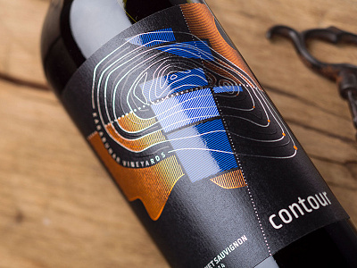 Contour Wines by the Labelmaker abstract wine label contour wines custom vineyard map inspirational projects jordan jelev karabunar winery modern wine packaging self adhesive label the labelmaker wine packaging design