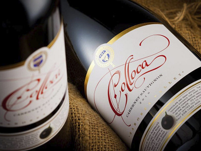 Colloca Estate wine label – where Calligraphy is everything