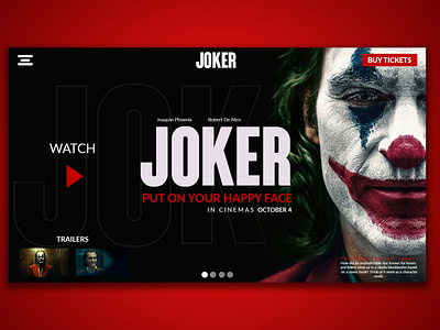 Joker Movie Landing Page Concept