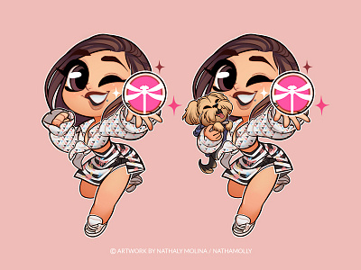 Chibi for AlessandraTV - Alternative versions branding character design chibi illustration twitch youtuber