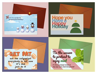 2021 Holiday Cards card design holidays illustration secret santa