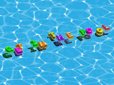 Get in the Pool floaties graphic design illustration illustrator lettering pool summer word art
