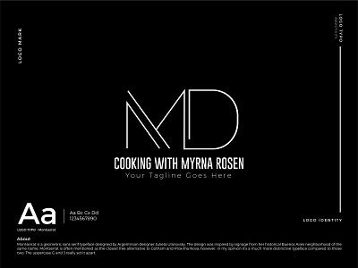 MD Letter Modern Minimalist Logo Design