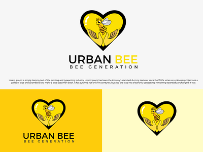 Urban Bee Logo Design bee bee logo colourful logo creative custom logo design gradient logo logo logo branding logo design logo designer logo mark love minimalist modern save bee t shirt trending urban bee
