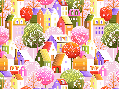 Spring Street flat floral flower illustrated illustration pattern texture vector