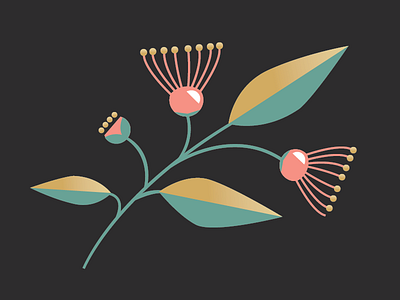 Eucalyptus Blossom blossom clean eucalyptus flower gold simple vector