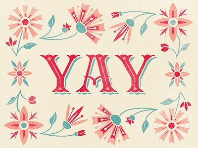 Yay to experimenting with a different style cut floral flower retro texture vector vintage wood wood cut