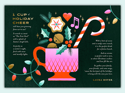 Holiday Cheer candy cane cheer christmas holiday holiday card illustration make art that sells mug vector