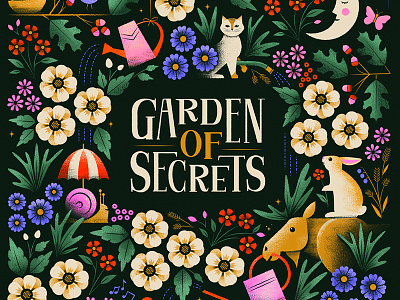 Garden of Secrets cat fern flower garden global talent search illustration lilla rogers magical make art that sells moose rabbit secrets