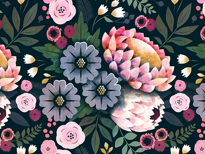 King Protea pattern botanical floral flower invitation king protea pattern rose stationary surface design texture vector wedding