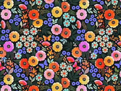 Ditsy florals ditsy fabric floral flower illustration pattern surface design textile vector