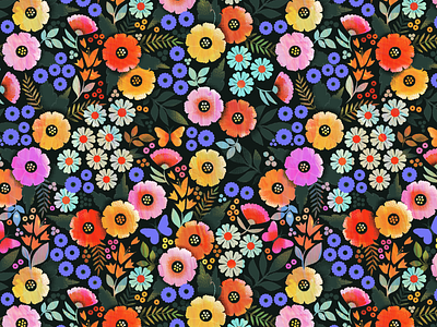 Cute ditsy floral seamless pattern, hand drawn lovely flowers, great for  textiles, wrapping, banners, wallpapers - vector surface design Stock  Vector