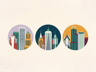 City Icons architechture building chicago city empire state building icon iconography illustration new york portland sears tower skyline skyscraper tower