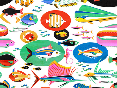 Fishy Fish colorful fish illustration ocean pattern