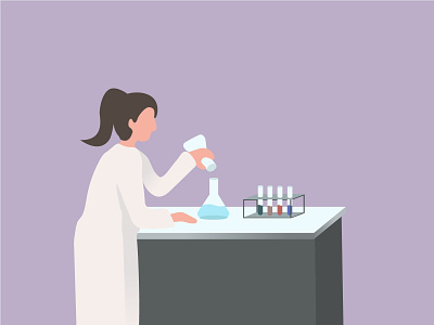In a science lab character chemistry design illustration laboratory scientist vector