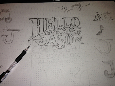 Sketch idea promotion sketch typography