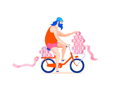 Day 1 Toilet paper bicycle illustration