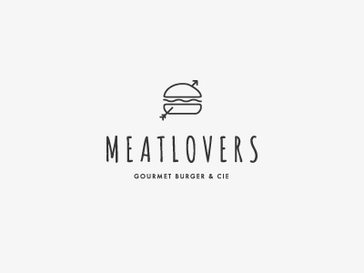 Meatlovers burger logo minimal