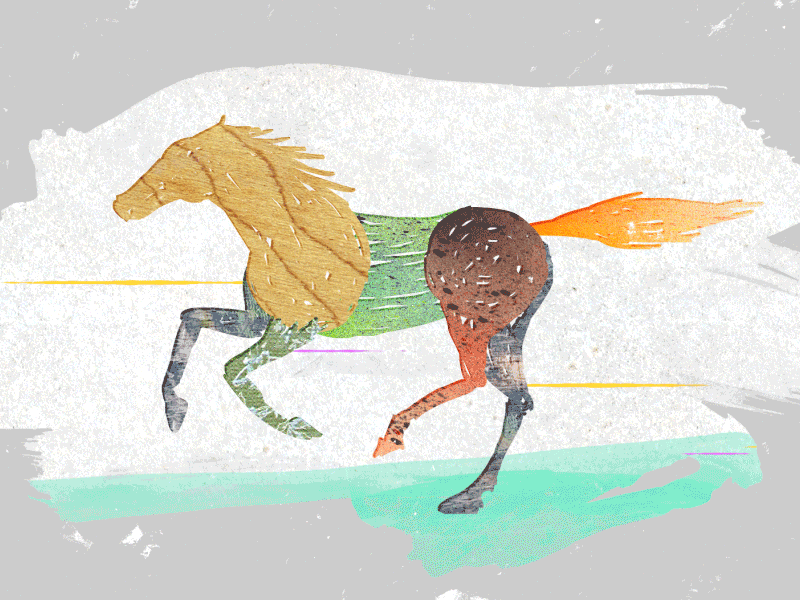 Year of the Horse [GIF] brushstrokes experimental flash gallop gif horse textures