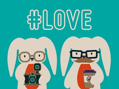 Hipster Bunnies bunnies bunny bonker coffee cute glasses hipsters lomo love moustache society6