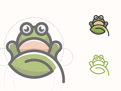 frog branding corporate branding design frog icon illustration leaf lettering logo logodesign minimal vector