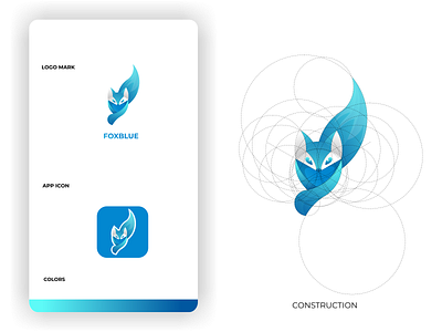 FOX BLUE logo branding corporate branding design illustration lettering logo logo design logotype minimal vector