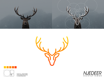 Njedeer Logo animal branding color corporate branding deer design graphic design illustration logo logodesign minimal simple typography vector