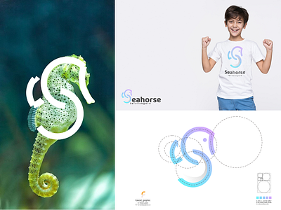 seahorse logo branding corporate branding design illustration logo logodesign typography ui ux vector