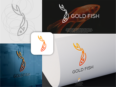 Gold Fish Logo awesome branding clean corporate branding design fish gold fish graphic design grid illustration logo logodesign minimal modern simple typography vector water