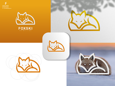 Foxski logo animal branding corporate branding design fox illustration logo logodesign typography vector