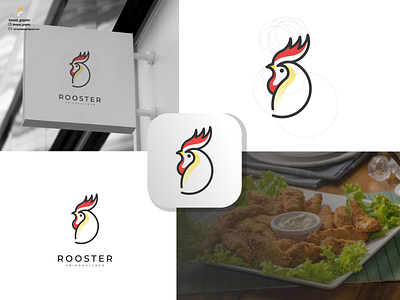 rooster logo animal branding corporate branding design food illustration logo logo animal logodesign rooster typography vector