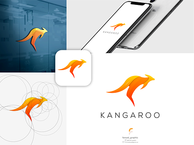 Kangaroo Logo animals australia awesome branding clean corporate branding design gradient grid illustration inspiratons kangaroo logo logodesign minimal modern simple typography vector