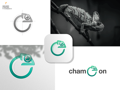 Chameleon logo branding corporate branding design illustration logo logodesign typography vector