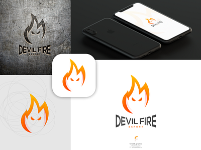 Devil Fire Logo awesome branding clean corporate branding design esport fire gradient illustration inspirations logo logodesign mascot minimal modern simple typography vector