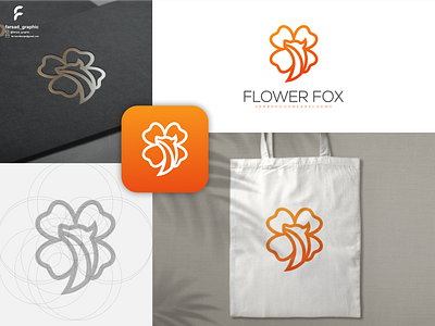 Flower Fox Logo awesome branding clean corporate branding design flower fox grid illustration inspirations line logo logodesign minimal modern plant simple typography vector