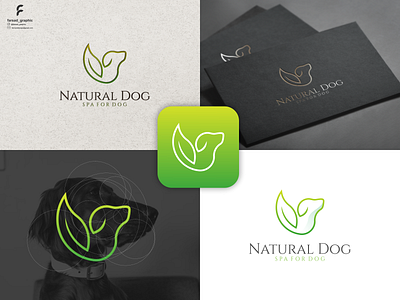 Natural Dog Logo animals awesome branding clean corporate branding design dog green grid illustration inspirations line logo logodesign minimal modern natural simple typography vector