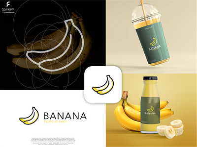 Banana Logo awesome banana branding clean corporate branding design fresh fruit illustration inspirations juice logo logodesign minimal modern product simple tropical typography vector