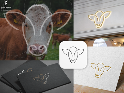 Cow Logo animals branding clean corporate branding cow design golden ratio grid illustration inspirations logo logodesign minimal modern simple typography ui vector